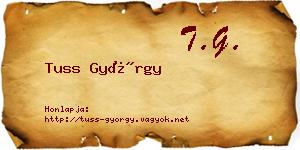 Tuss György névjegykártya